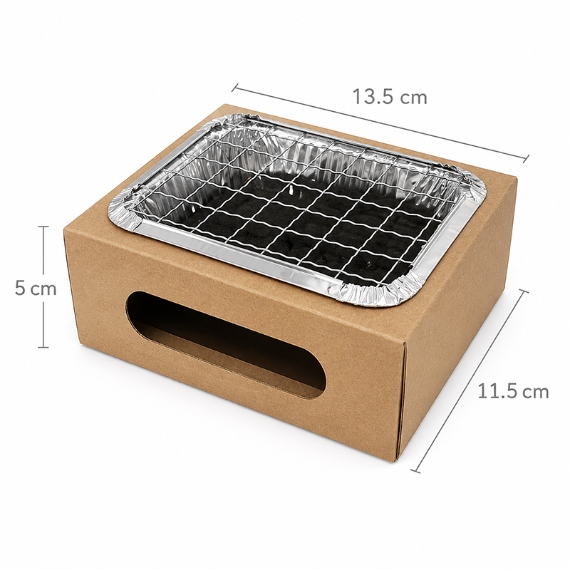 Charcoal grill unit with aluminum tray dimensions