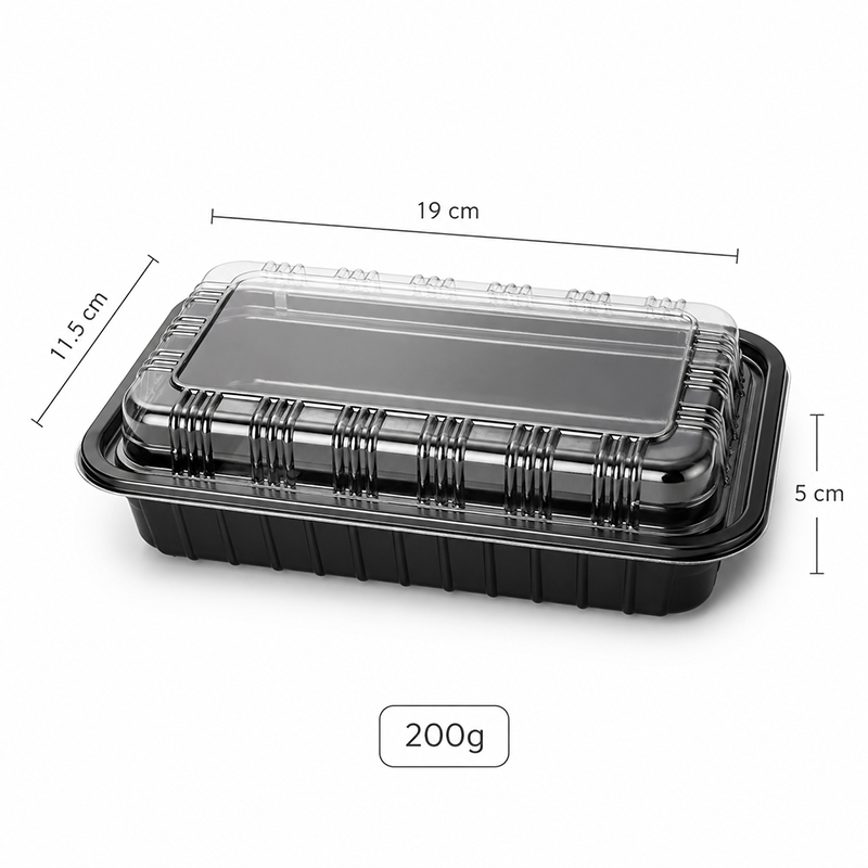 Small food tray dimensions 19 cm 11.5 cm 5 cm 200g